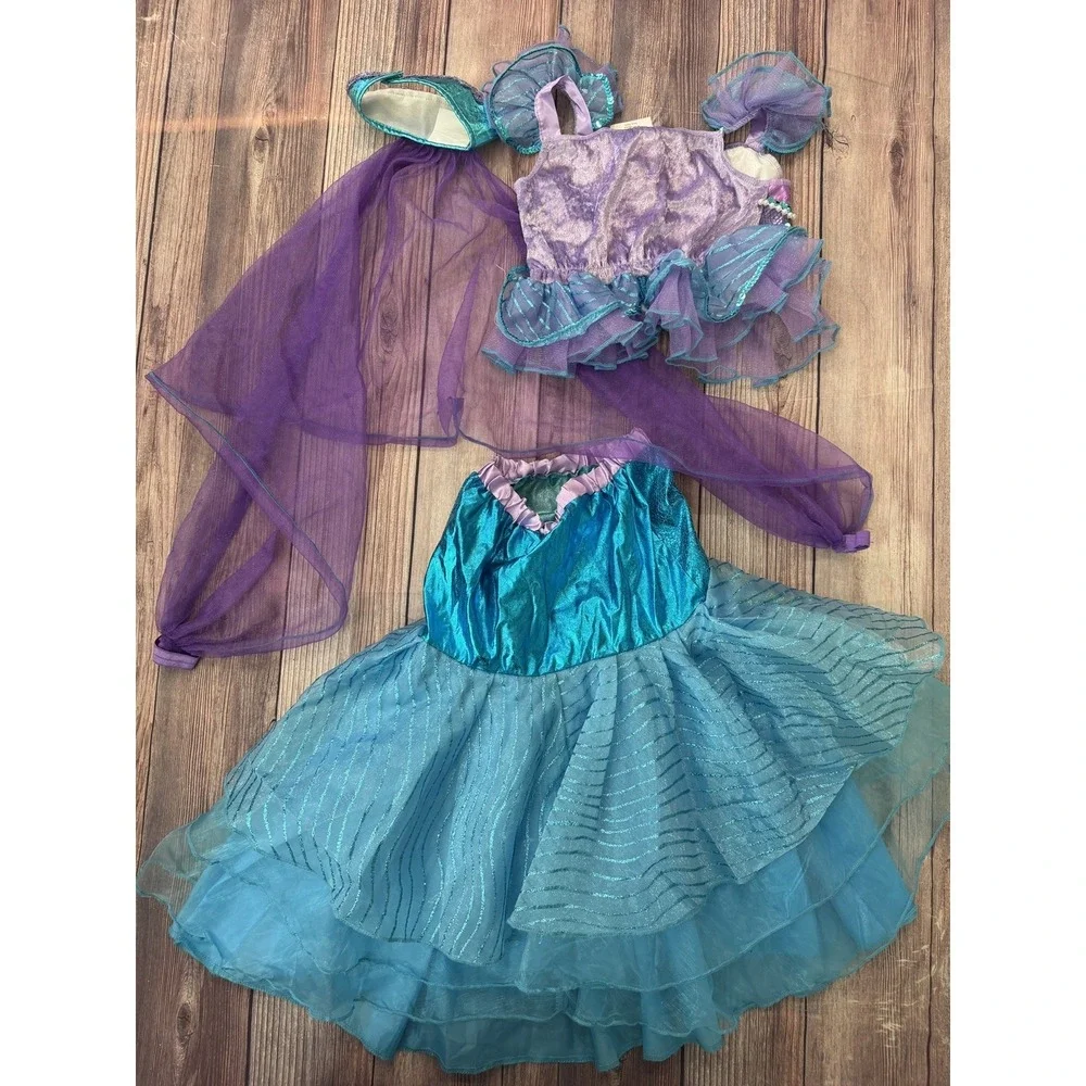 Teetot Co Mermaid Halloween Costume Glitter Sequin Sparkle Girl 3-4 Youth Child